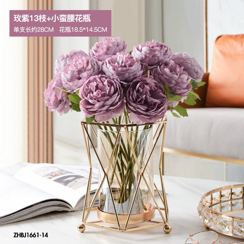 Light Luxury Fake/Artificial Flower Decoration Floral Dried Flowers Bouquet Living Room Decoration Flowers Dining Table Tea Rose Decoration Flower Decoration