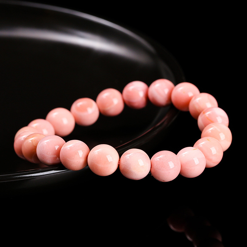 晶德珠宝 天然天眼粉澳宝手链女生甜美粉蛋白石圆珠手串饰品批发