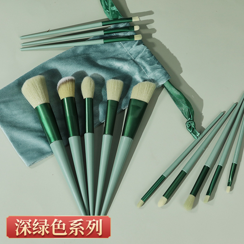 13 PCs Purpleflower Holly Leaf Makeup Brush Set Manufacturer Fix Matcha Beauty Makeup Morandi Beauty Makeup Brush Blush Loose Powder Brush