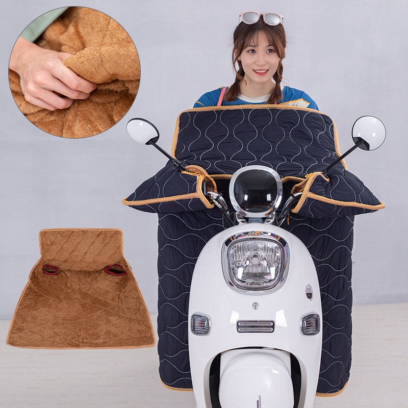 E-Bike Windshield Winter Fleece-Lined Thickened Battery Car Windshield plus-Sized One-Piece Winter Windshield