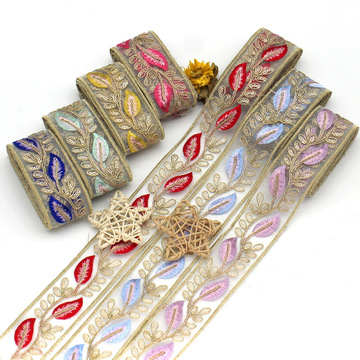 4公分羽毛复古头饰丝带童装织带服饰辅料腰带民族风女装汉服花边