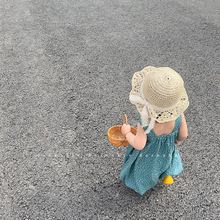 儿童帽子夏季薄款女童渔夫帽婴儿遮阳帽防晒草帽小女孩公主潮宝宝