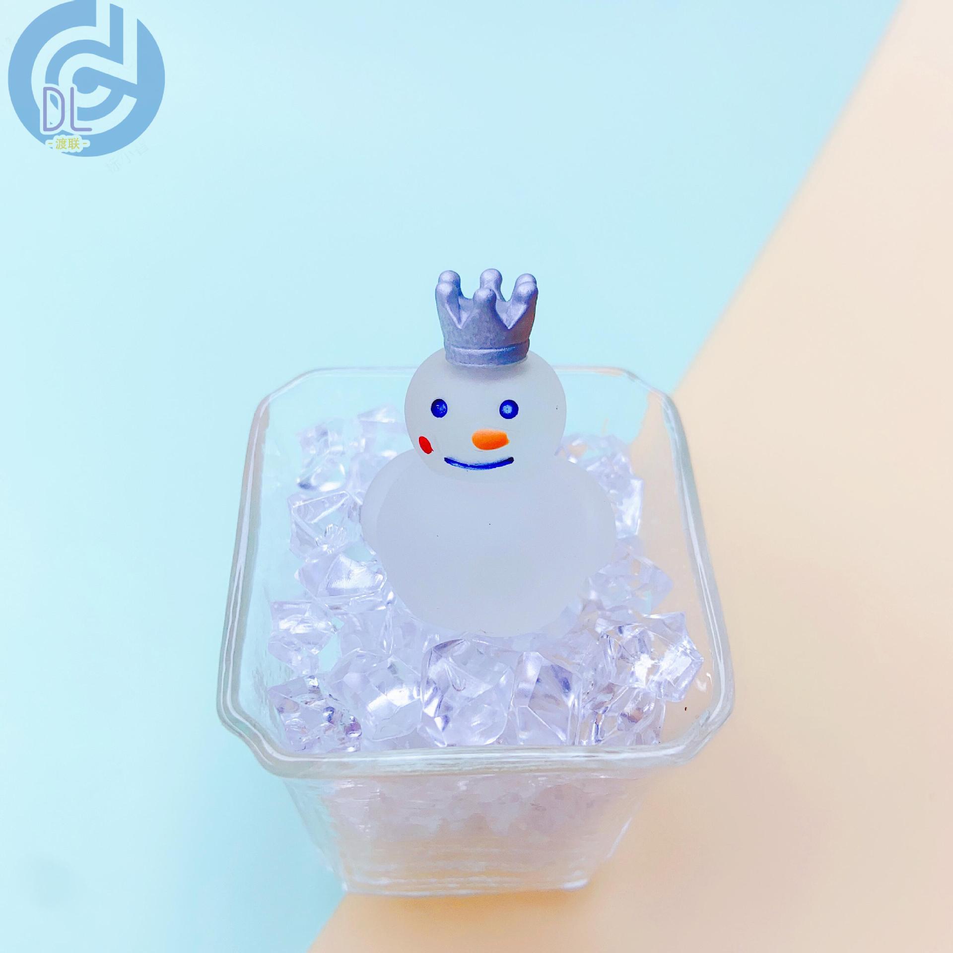 DIY Ornament Luminous Frosted Snow King Cartoon Simulation Mi Xue Bing Cheng Resin Decorations Handmade Small Night Lamp Stop Sign