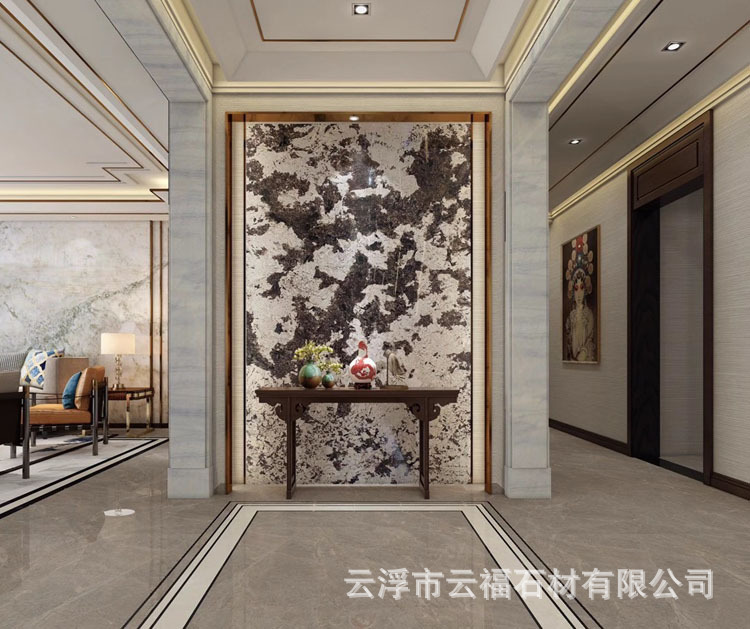 天然巴西奢石金孔雀开屏大理石板材玄关背景墙餐桌茶几洗手吧台