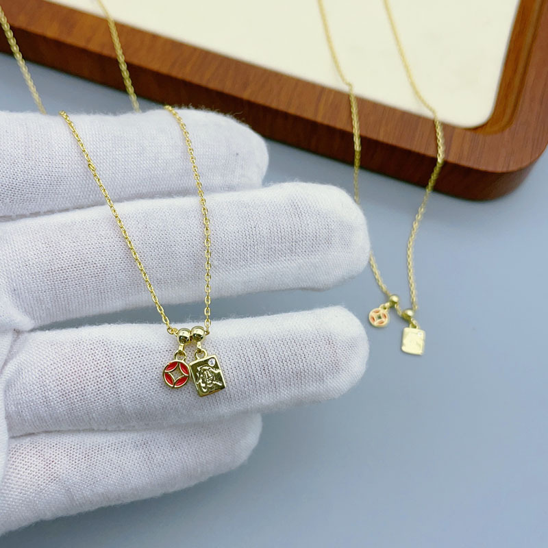 2024新款钱途无量幸运币发财吊坠项链女高级感简约轻奢个性锁骨链