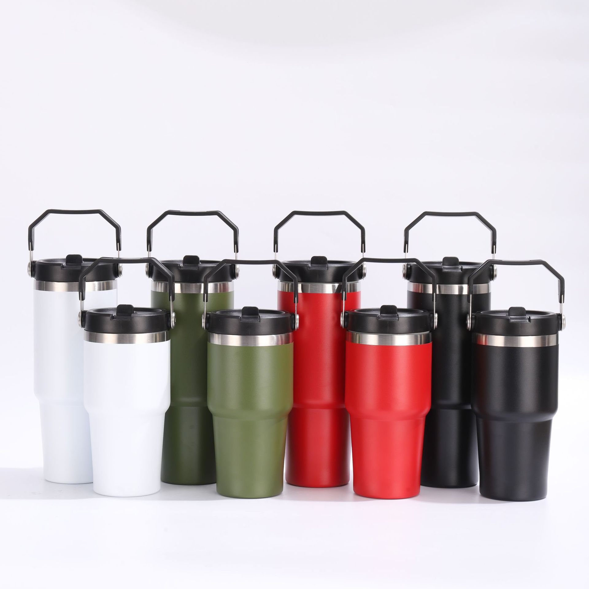 Portable Ice Heater Car Cup with Straw Car Coffee Cup 304 Stainless Steel Large Capacity Insulation Sports Kettle Wholesale