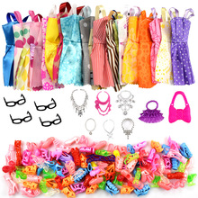 32件套换装套装乐乐芭比洋娃娃配件服装通用儿童玩具鞋子皇冠包包