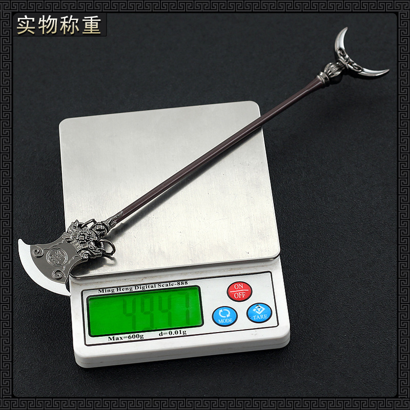 水浒传冷兵器武器模型传统文化周边鲁智深水魔镔铁禅杖22cm摆件