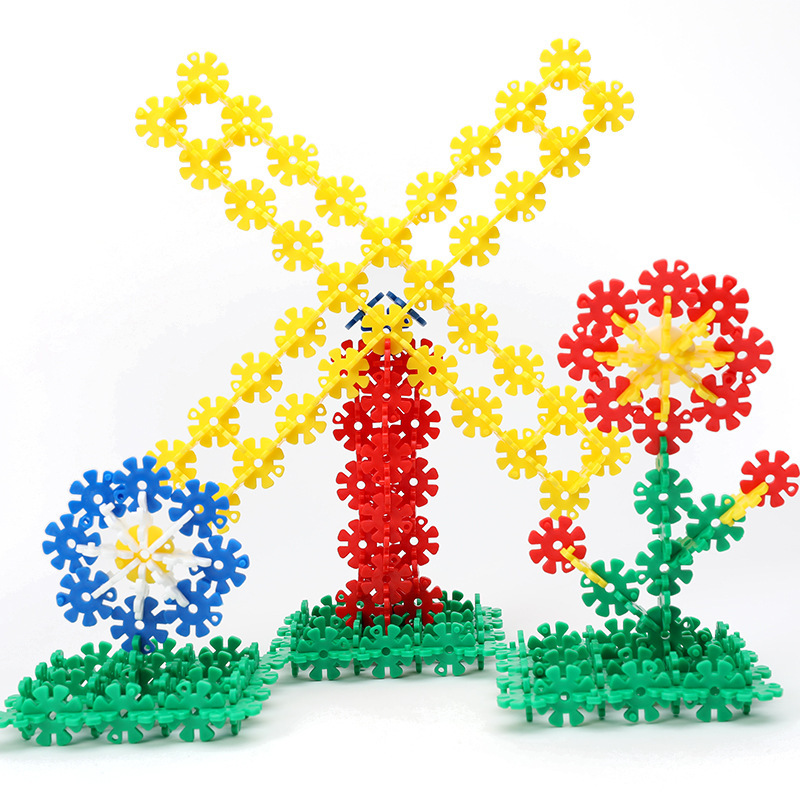 台湾usl游思乐儿童塑料建构拼插积木玩具大中小圆花片雪花片