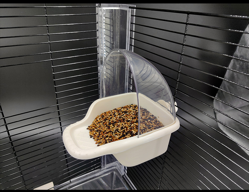 鸟饲料食盒大容量鹦鹉喂食器虎皮鹦鹉鸟食槽下料器防撒溅