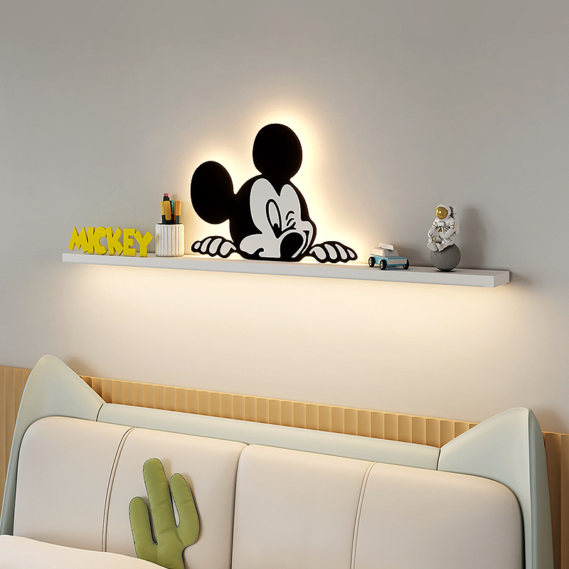 智能语音声控儿童房床头壁灯2022年新款创意卡通米奇男女卧室墙灯