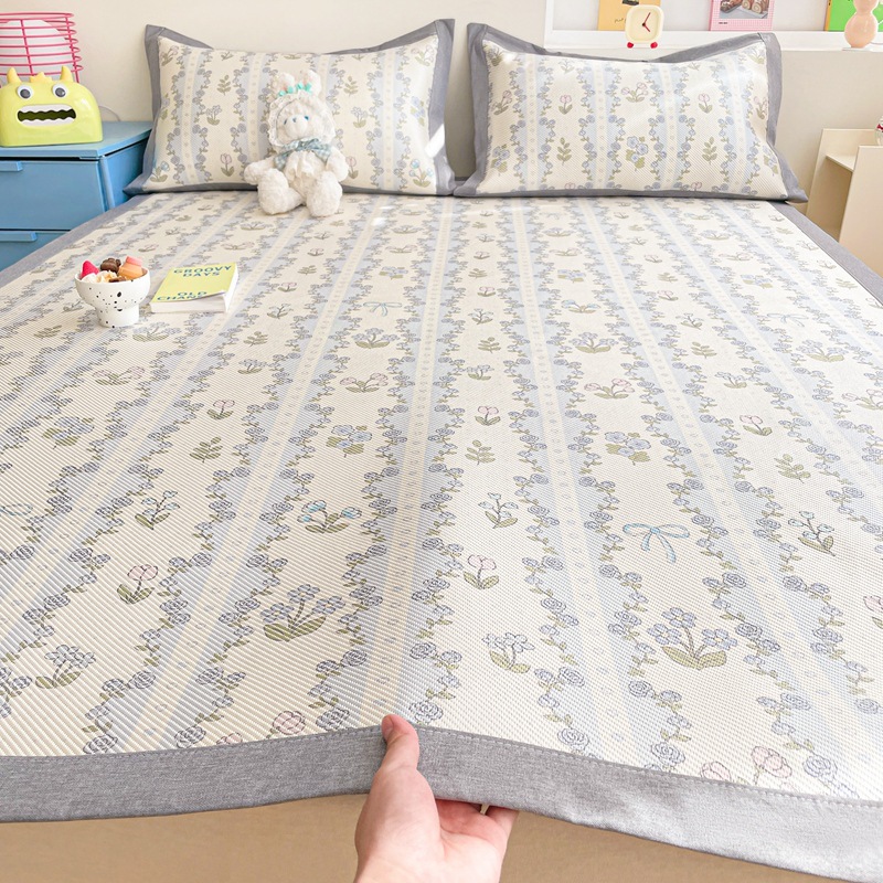 new ice rattan mat summer mat single double ins dormitory bed sheet fitted sheet summer sleeping mat kit factory batch delivery