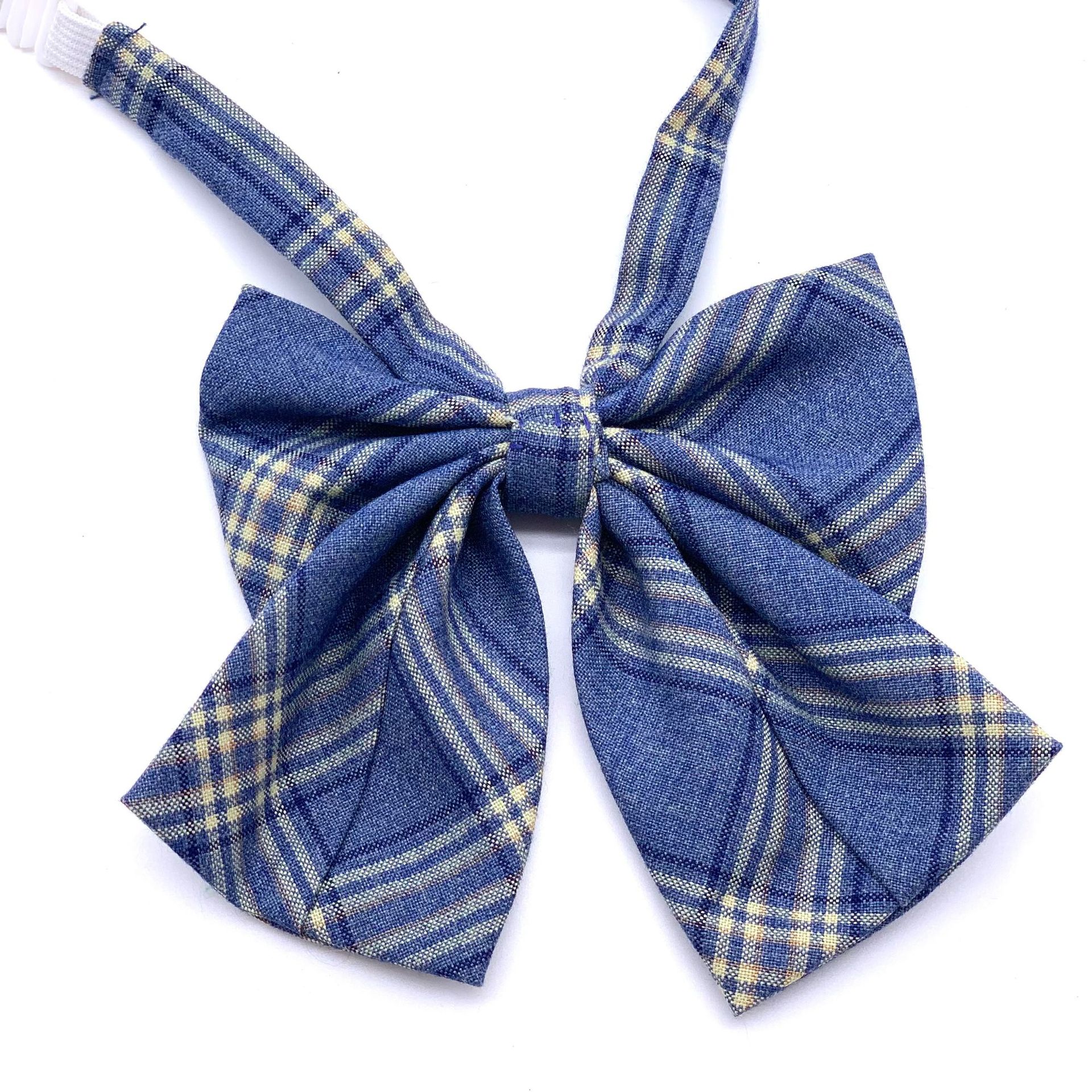 jk领结领花格子日系制服衬衫水手服学院风免打蝴蝶结校服领花