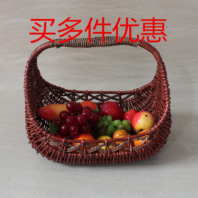 9水果篮通用柳编藤编篮子大号批发 花篮礼品篮野餐提篮-阿里巴巴