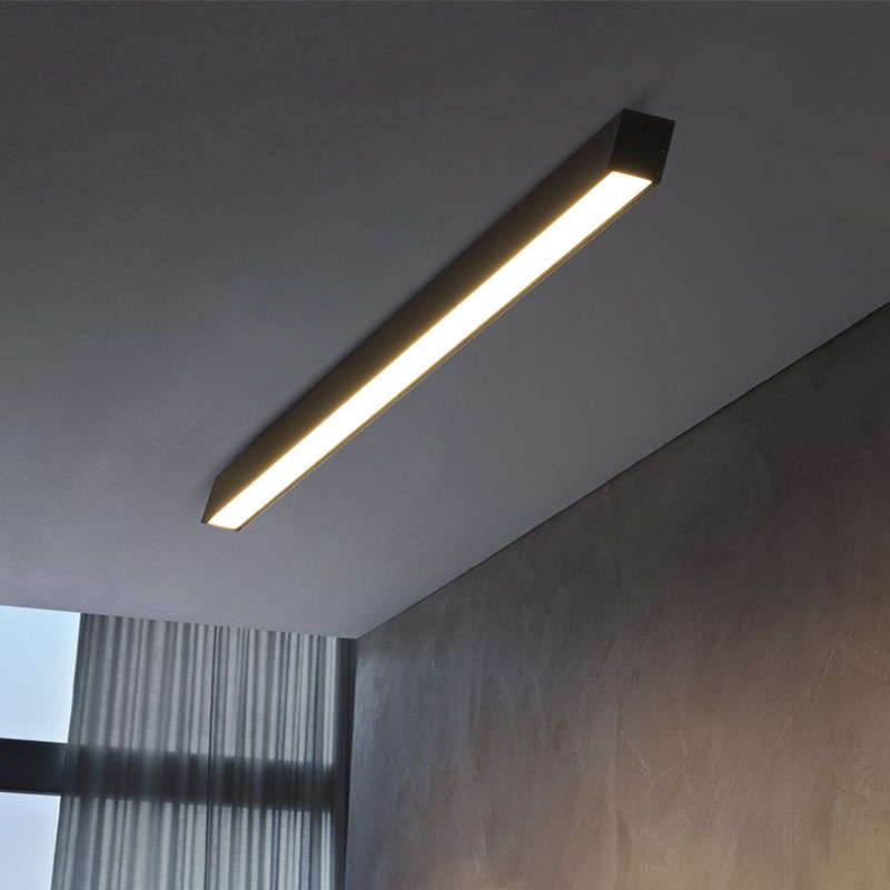 北欧简约led室内办公室灯客厅卧室明装线性条形灯天花一字吸顶灯