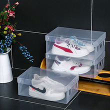 简约透明塑料翻盖PP鞋盒鞋子收纳盒防尘防潮家居整理鞋盒子厂家