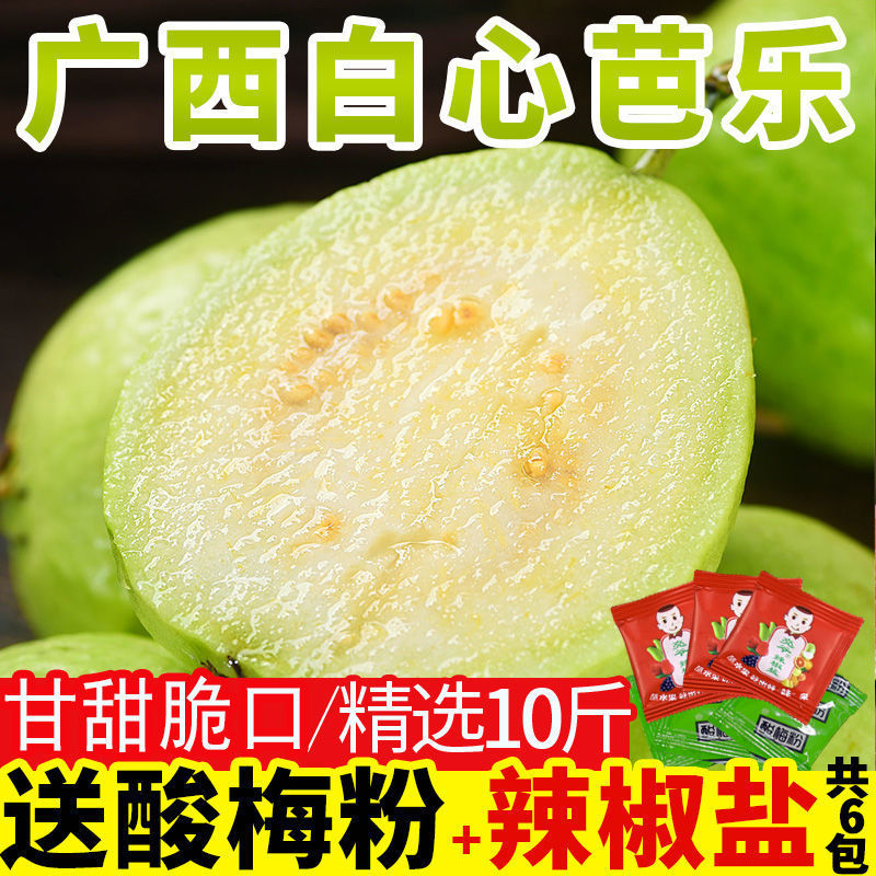 【送酸梅粉 椒盐】广西白心芭乐10斤2/5斤新鲜当季低糖水果番石榴
