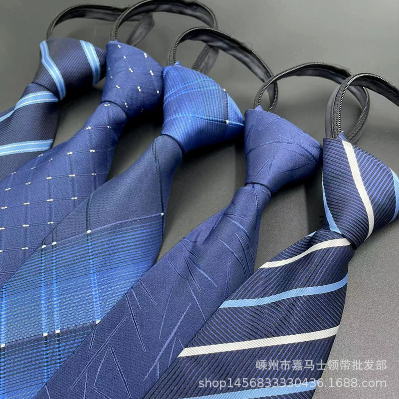 Bridegroom Wedding Knot-Free Pull Peels Business Professional Shirt Casual Men's 8cm Lazy Zipper Tie Wholesale