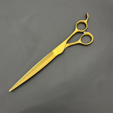 7寸金色美发剪刀 盲孔 个性剪刀批发 牙剪 平剪 440C剪刀 剪刀厂