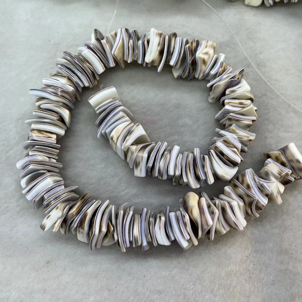 海水贝壳天然贝壳12-16mm方片 虎斑隔片 diy手链项链饰品配件批发