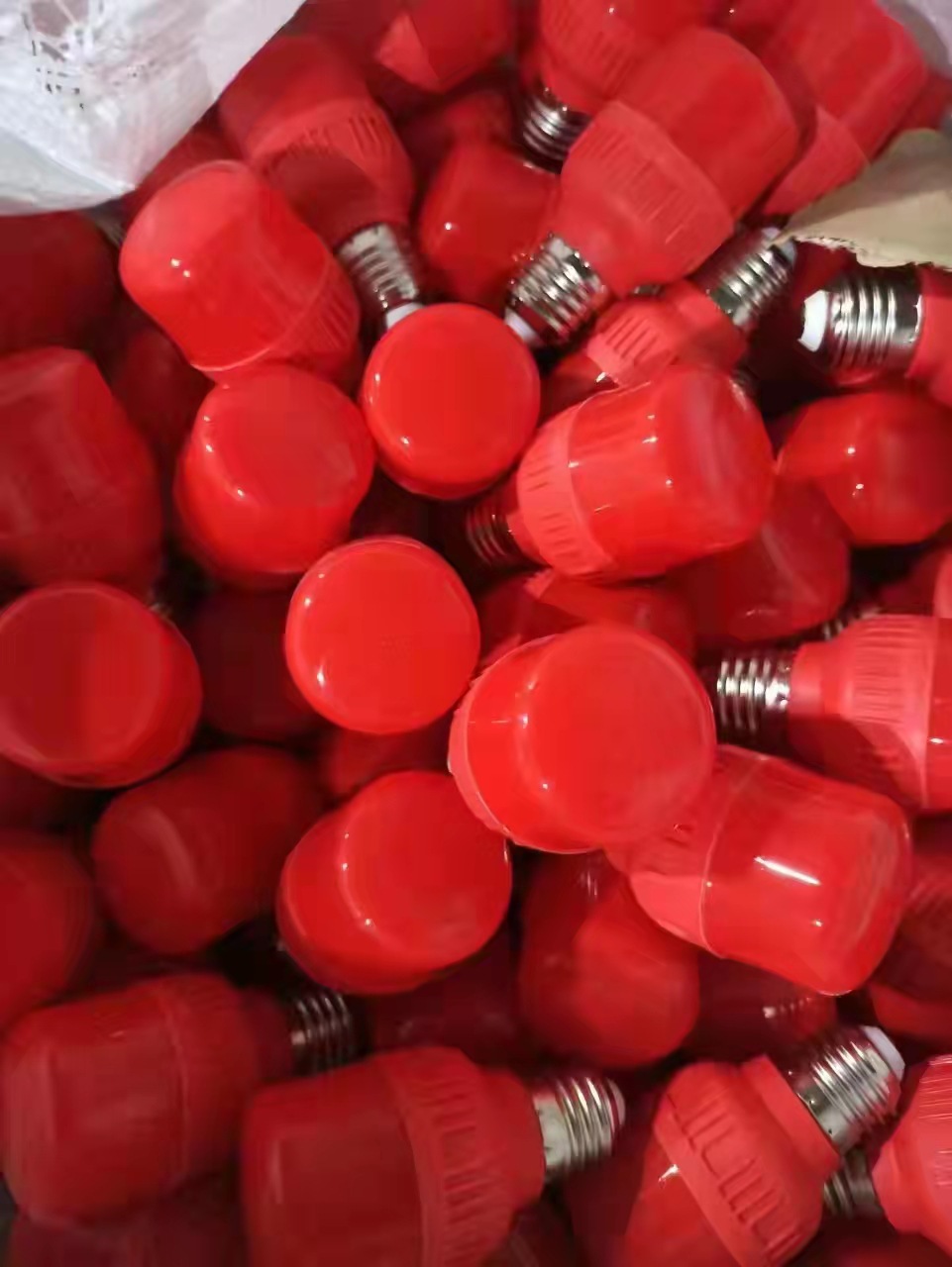 红色led灯泡红灯笼e27螺口球泡财神灯供佛5w灯泡