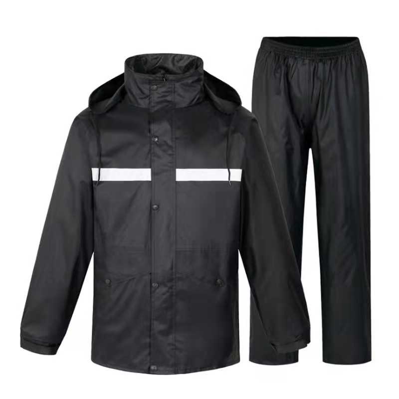 Windproof Thermal Split Raincoat Rain Pants Labor Protection Reflective Pvc Thickened Adult Men Motorcycle Suit Wholesale