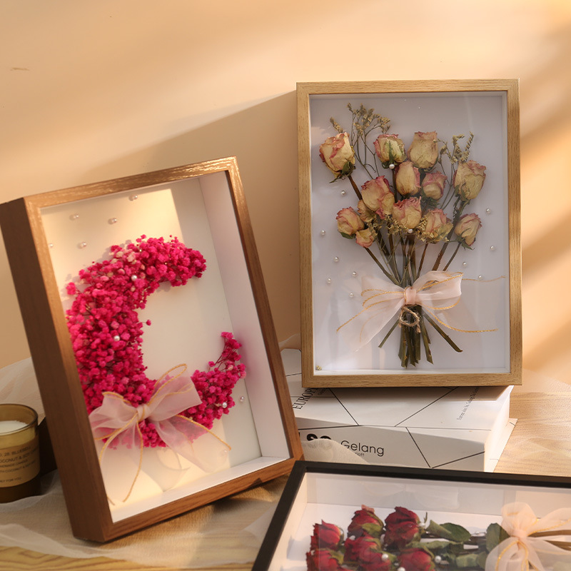 Hollow Dried Flower Photo Frame 3cm Calligraphy Works Manicure Display Frame 5cm Three-Dimensional Butterfly Shell Specimen Box Mounting Painting