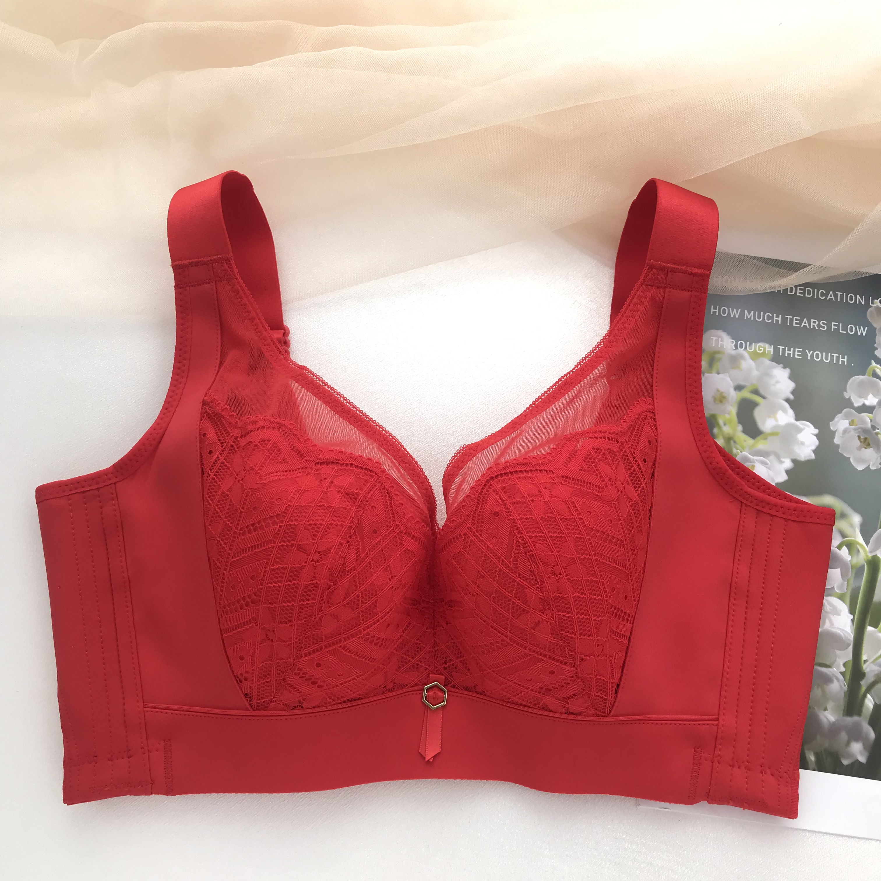本命年喜庆新款大红色调整型内衣防下垂收副乳防外扩文胸-阿里巴巴