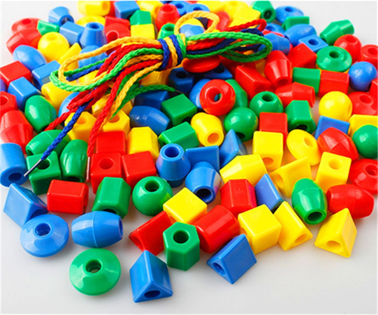 儿童串珠积木桌面拼插游戏塑料拼搭积木 批发 幼儿园早教益智玩具