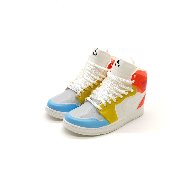 aj鞋模裸鞋aj鞋模潮流3d立体迷你篮球小鞋子车载空心手办挂件