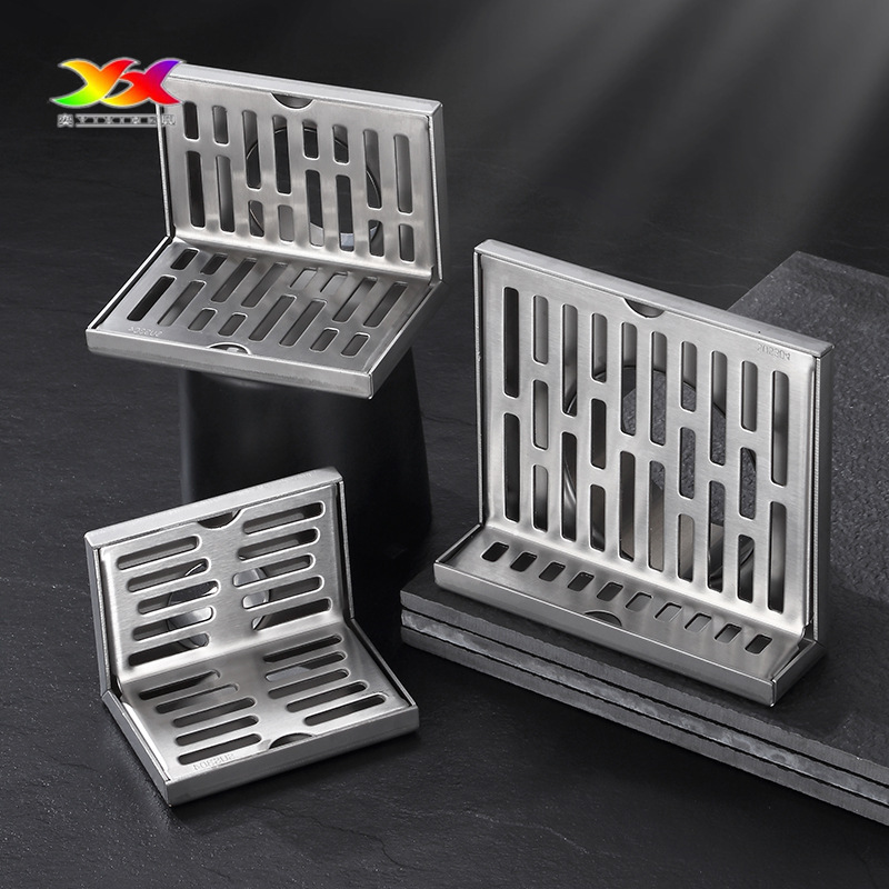 304不锈钢加厚墙排地漏 酒店浴室侧排l型地漏50阳台墙角地漏