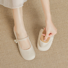 法式玛丽珍女鞋2023夏款新款新中式白色中跟旗袍鞋子高跟粗跟单鞋