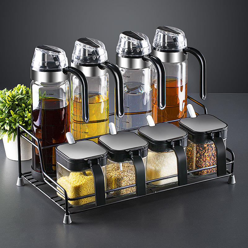 批发玻璃调料盒调料罐子组合装调味罐厨房用品家用大全装盐罐油瓶