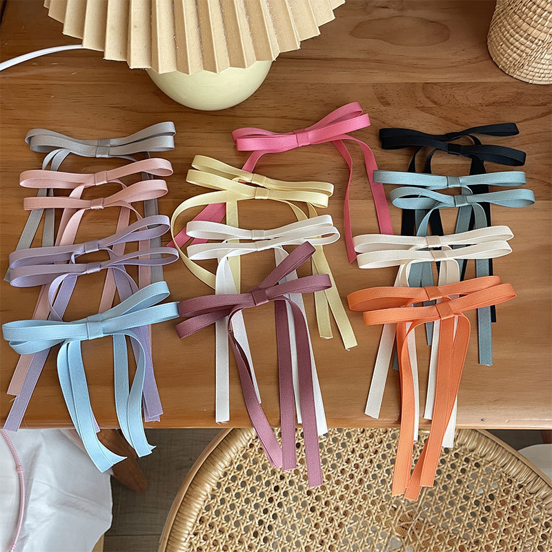 Internet Celebrity Candy Color Bow Streamer Hair Tie Rope Hair Clip Brooch Artistic Natural Fairy Style Cute Sweet Hair Accessories