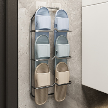 浴室拖鞋架挂架免打孔卫生间鞋子收纳壁挂厕所门后沥水置物架