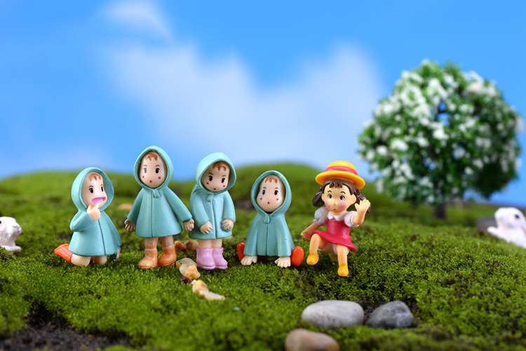 zakka摆件苔藓微景观 q版小梅奔跑 雨衣小梅摆件 宫崎骏系列