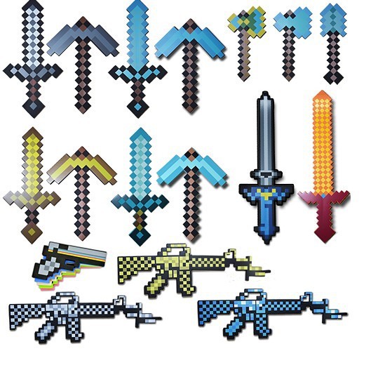 my world toy sword game theme eva foam weapon pixel toy with many styles