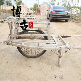独轮车手推车老木车怀旧独轮木质木轮民俗老物件老农具收藏展览