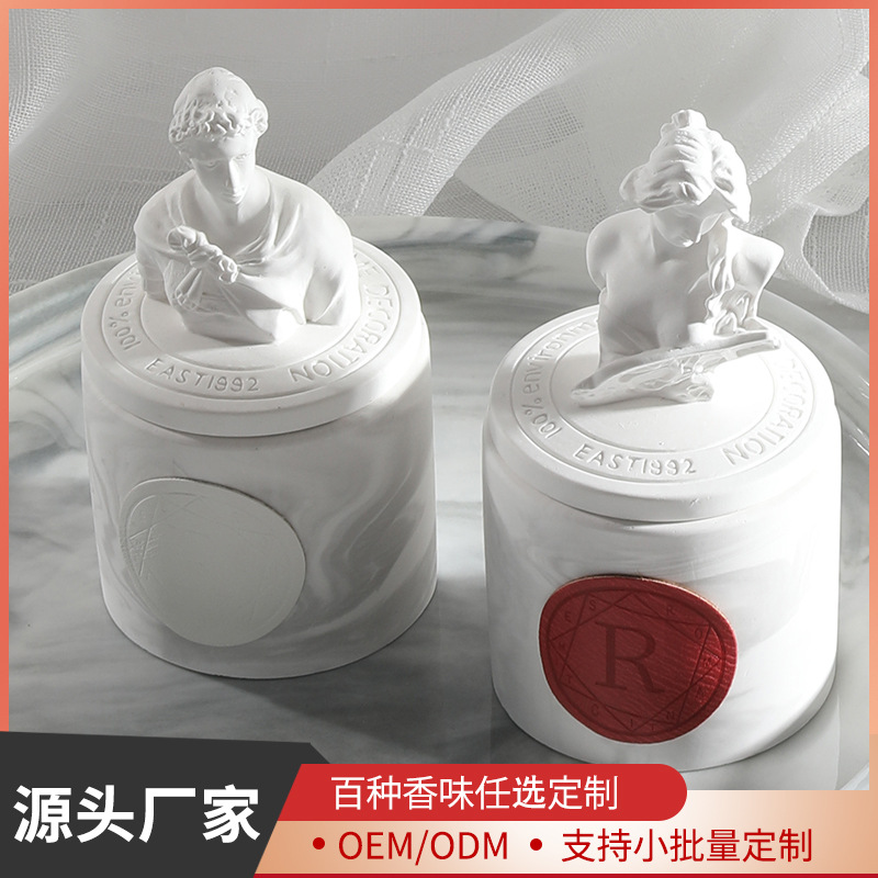Statue Aromatherapy Candle Essential Oil Soy Wax Aroma Fragrance Fragrance Cup Expansion with Fragrant Hand Gift Gift Set Wholesale