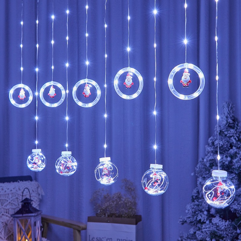 Strictly Selected Cross-Border Hot Selling Christmas Tree Curtain Light LED Colored Lamp Room Warm Decoration Christmas Pendant Ice Strip Light String