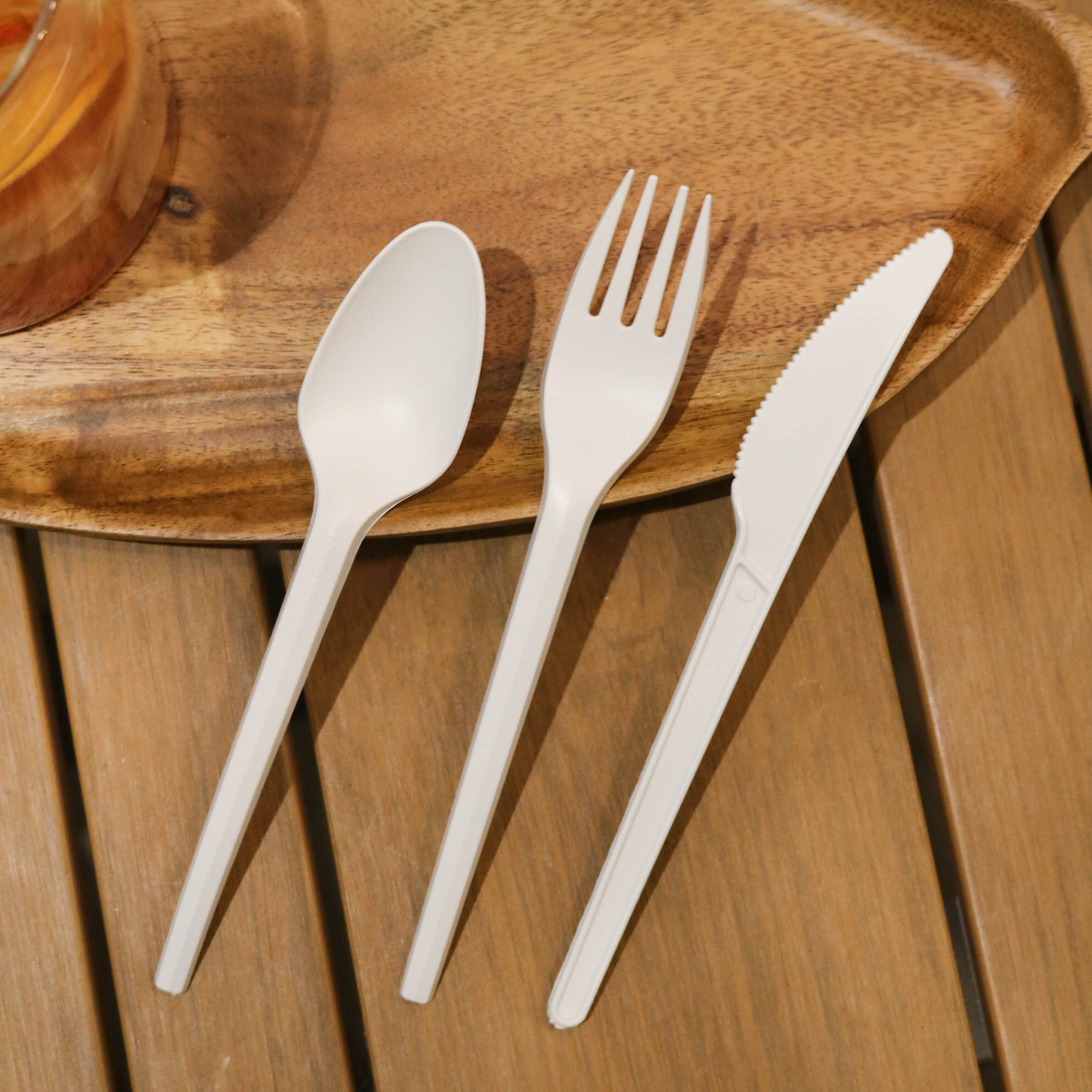 一次性玉米淀粉小勺子 一次性可降解刀叉勺餐具 厂家直供