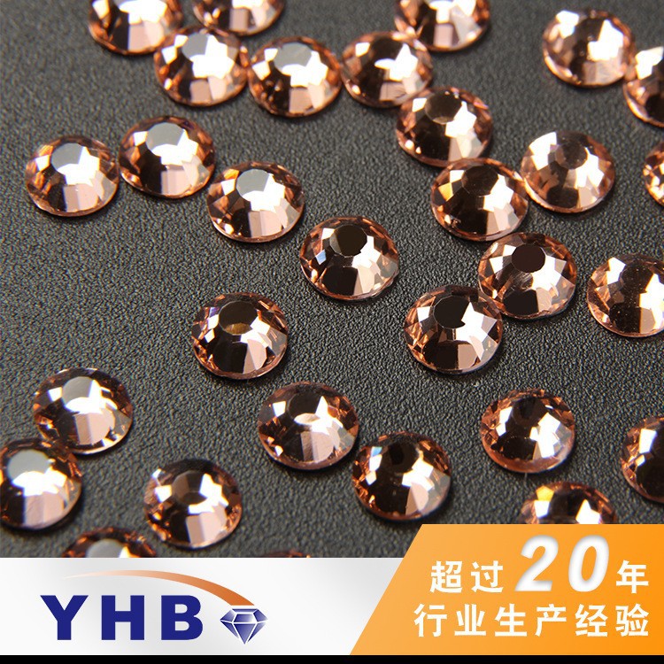 Factory Wholesale Textile Accessories Hot Drilling Light Peach Rubber Bottom Nail Art Decorative Diamond Clothing Diamond Anti-Fall Hot Drilling