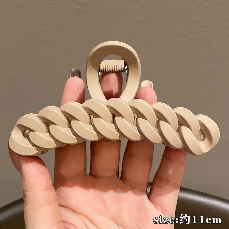 Large Milk Coffee Color Grip Good-looking Hair Volume Multi Hairpin Barrettes Female New Updo French Shark Clip Hairware