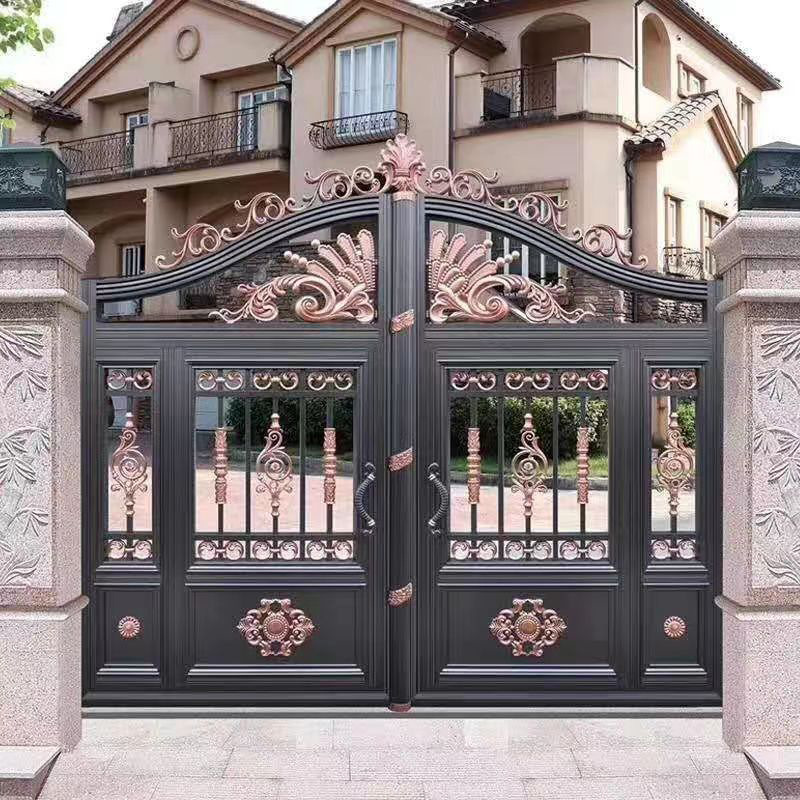 欧式铝合金庭院大门 别墅豪华小区入户门 农村自建房院子铝艺大门