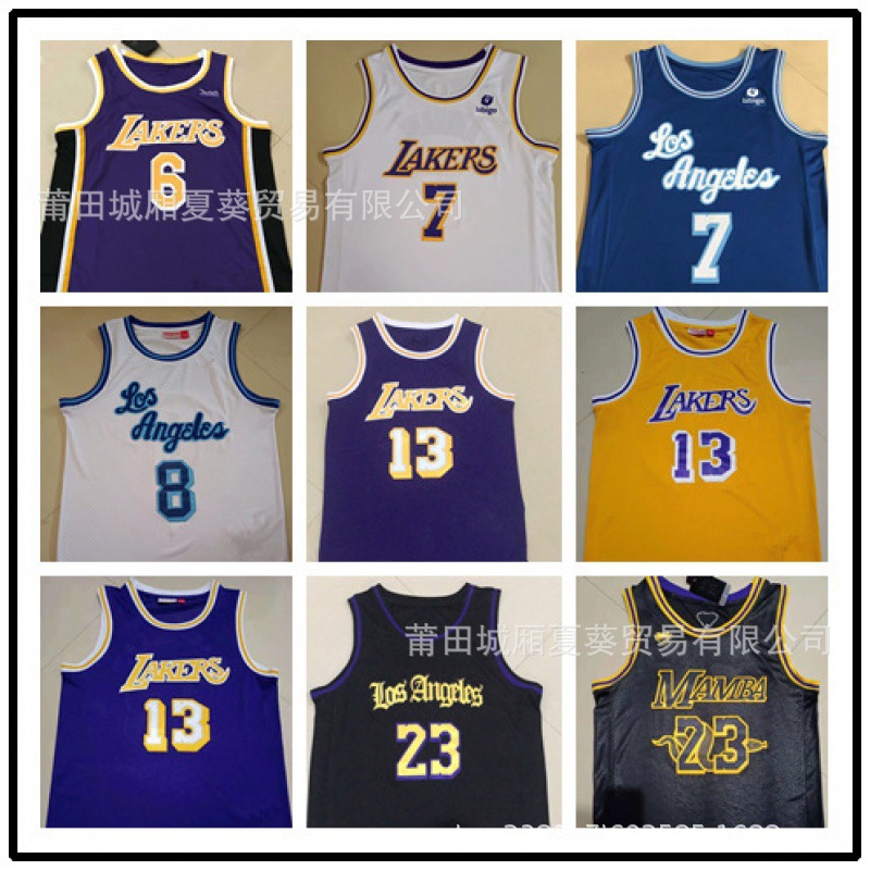nba外贸货源批发篮球衣湖人队24#科比球衣kobe刺绣篮球衣一件代发