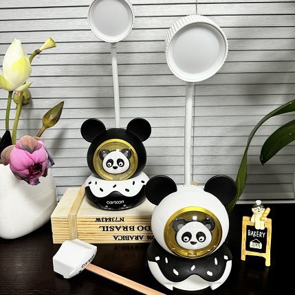 foreign trade new cartoon panda pencil sharper led eye protection desk lamp usb charging cute ornaments children small night lamp