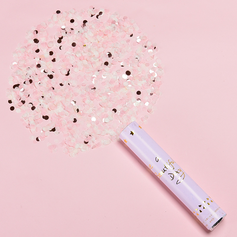 生日婚礼手拧小礼炮喷花筒手持拉炮礼花喷彩派对道具结婚推推乐