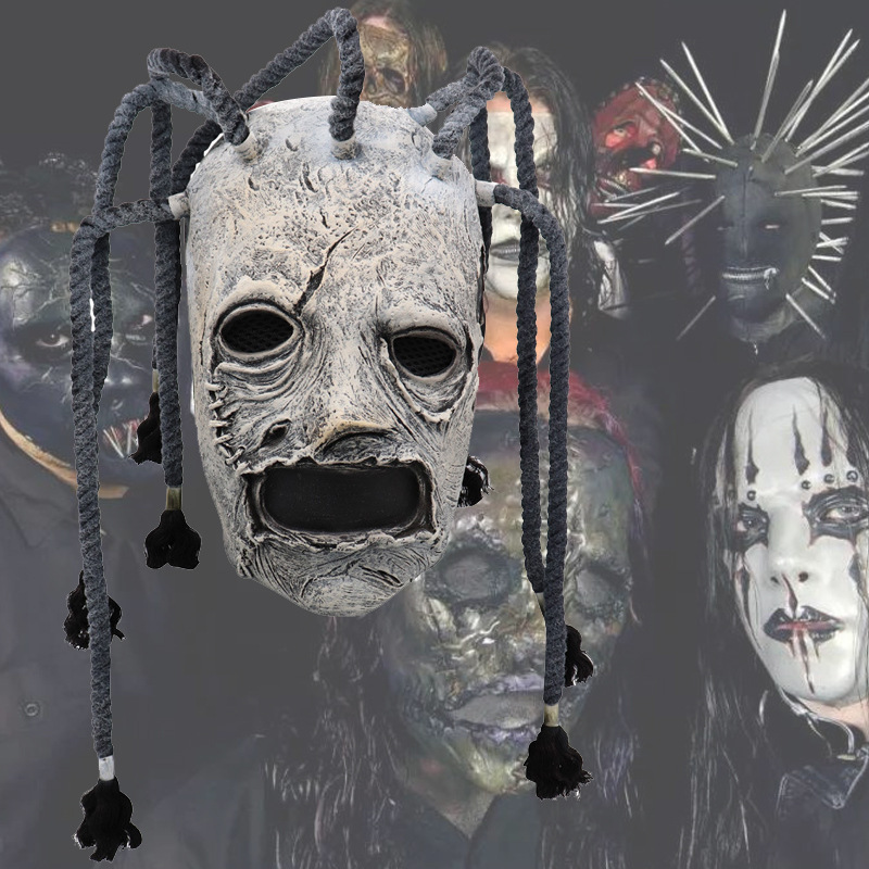 外贸爆款活结乐队面具万圣节恐怖乳胶半脸头套cosplay乐队装扮