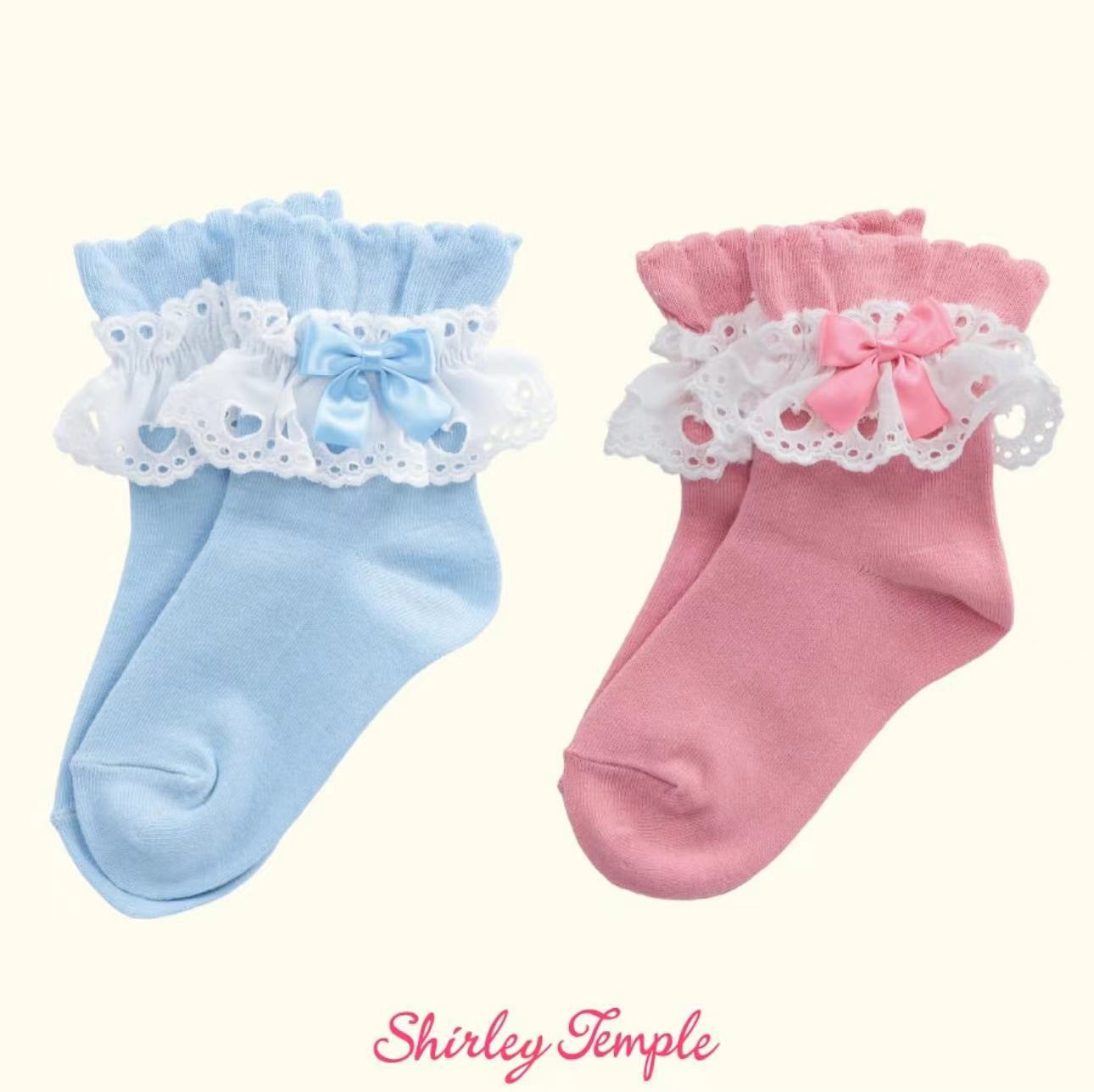 e545 预售st蝴蝶结花边短袜-阿里巴巴