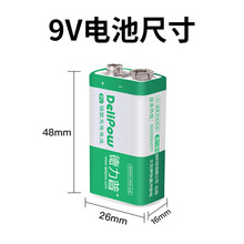 德力普 230毫安镍氢9V电池 金属探测仪 麦克风 万用表 仪器美容